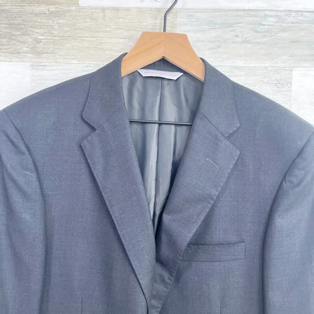 Samuelsohn Wool Beckett Super 150s Suit Charcoal Gray Mens 42 Jacket 36 Pants
